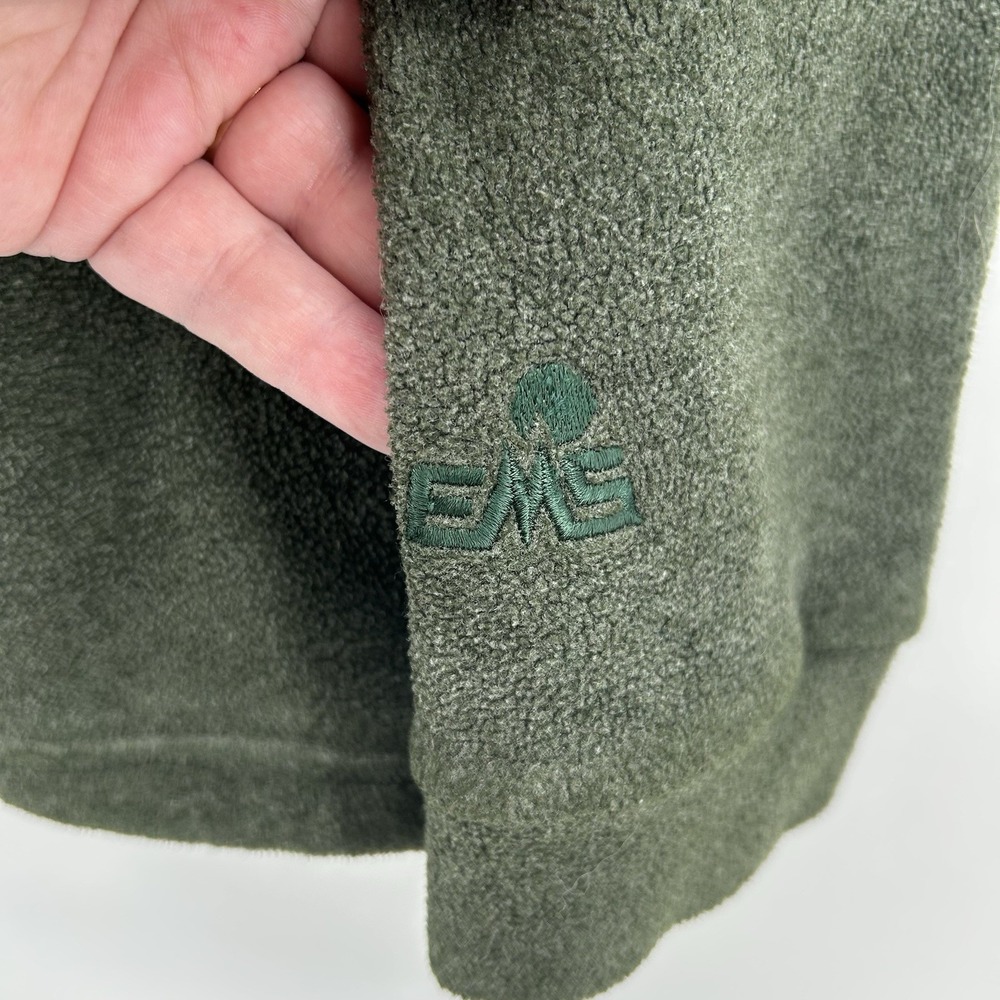EMS Peak Performance Fleece Pullover Mens 2XL Olive 1/4 Snap Shacket Rugged VTG - Picture 4 of 11